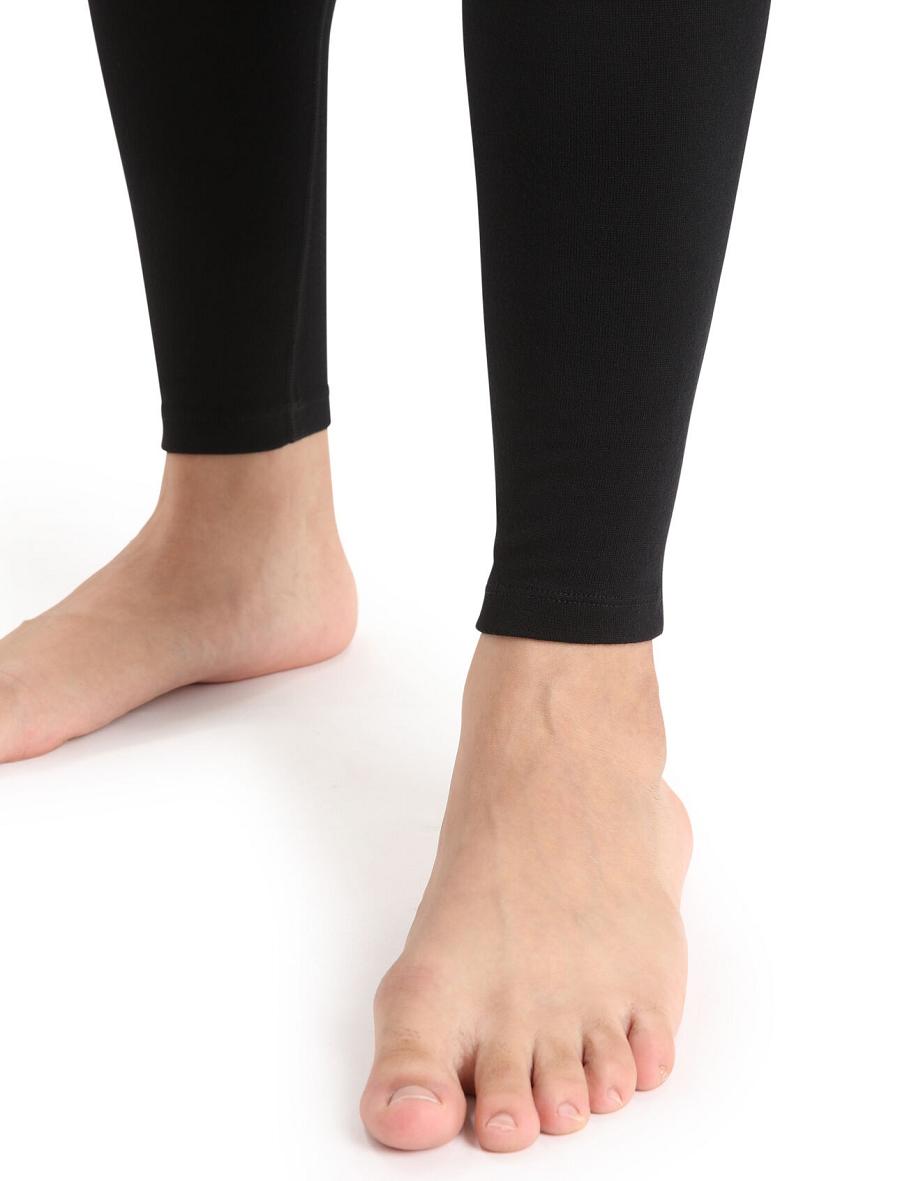 Black Icebreaker Merino 260 Tech Thermal Leggings With Fly Men's Base Layers | AU 1391EBCX